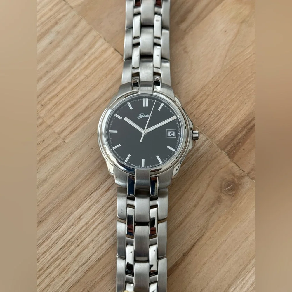 Belair Rare Luxury Watch Black Dial Stainless Bracelet New in Original Box